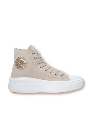 Tênis Converse Chuck Taylor All Star Move Hi Authentic Glam - Bege / ouro