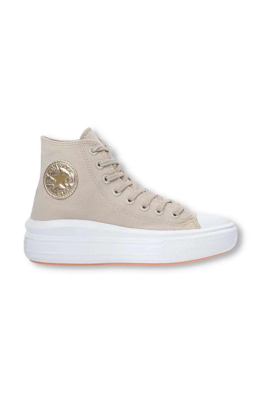 Tênis Converse All Star Chuck Taylor Feminino Bege e Dourado