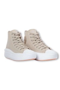 Tênis Converse Chuck Taylor All Star Move Hi Authentic Glam - Bege / ouro